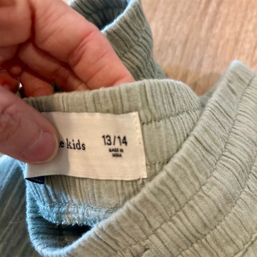 Abercrombie Kids Pants Girls 13/14 Sage Green Gauze Wide Leg Drawstring
